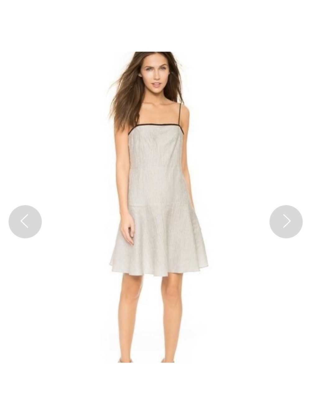 rag & bone Gray Mini Slip Dress with Black Trim